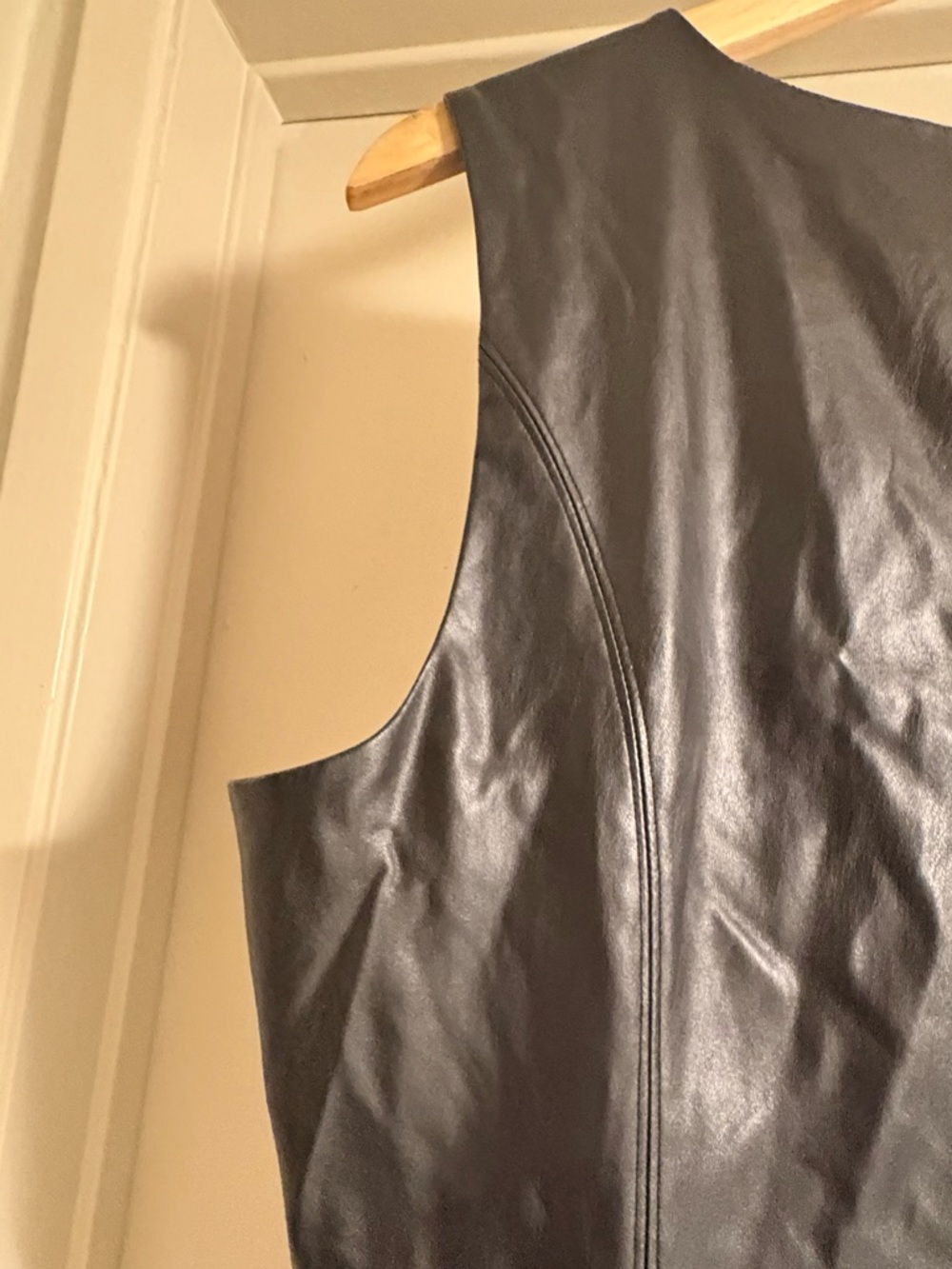 Simply Vera Vera Wang Black Leather Sleeveless Dress - Picture 5 of 6